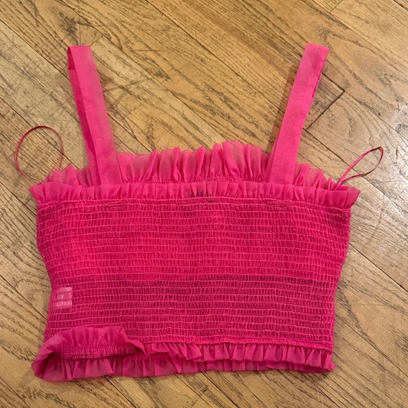 Pink Ruffled Tulle Top - Picture 2 of 2